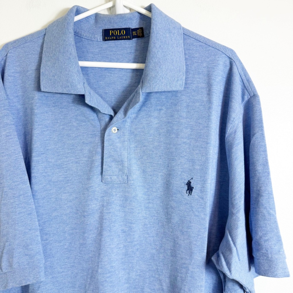 Polo Ralph Lauren Polo Shirt Men 2XLT Blue Short Sleeve Pique Pony Logo